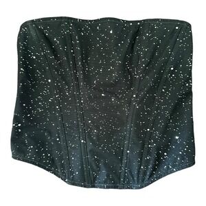 Corset Black w/ Silver glitter By Auden Intimates sexy whimsy goth grunge top